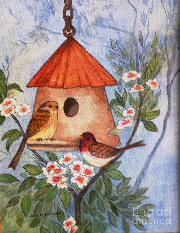 Bird Painting - Home Sweet Home by Jessie Lofland
