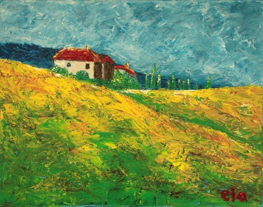 Home Under The Tuscan Sun Painting by Ela Jane Jamosmos