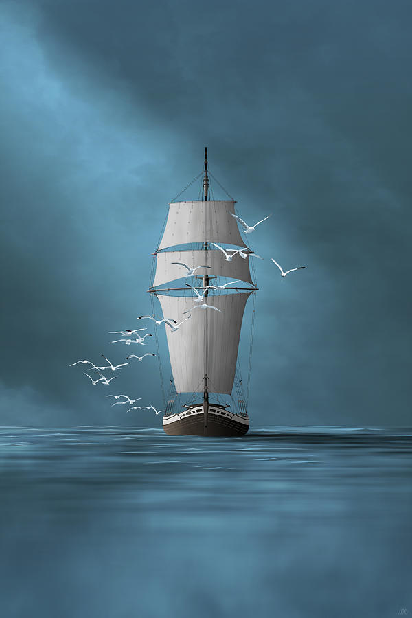 Homecoming - Modern seascape by Moira Risen Homecoming - Modern seascape by Moira Risen