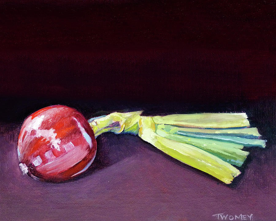 Homegrown Onion, Organic Painting by Catherine Twomey