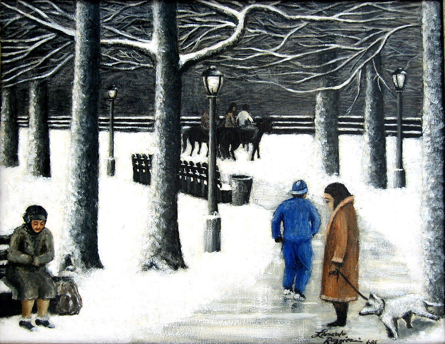 Homeless in Central Park Painting by Leonardo Ruggieri