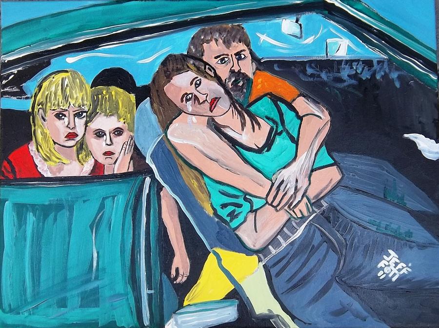 Homeless In  There Car Painting by Jeffrey Foti