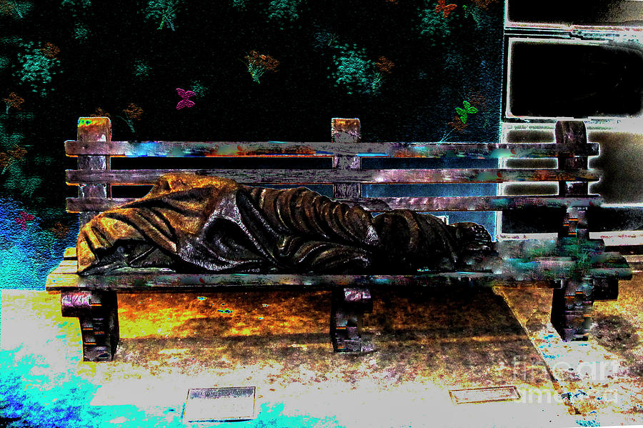 Homeless Jesus Statue Mixed Media by Johnny Armstrong