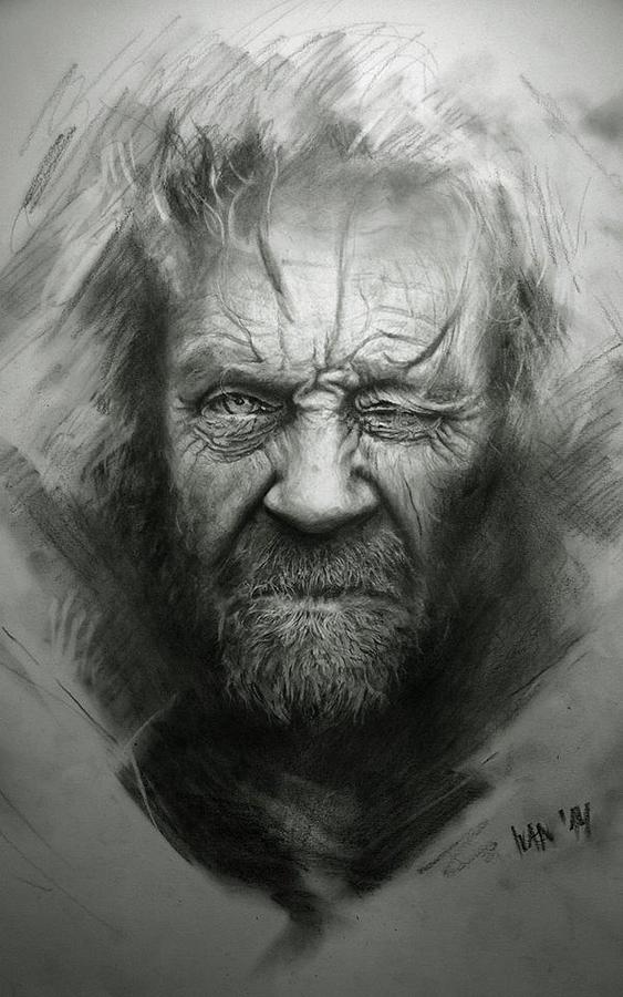 Homeless Man Drawing by Ivan Ratkovic