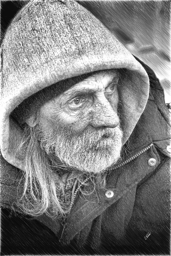 Homeless Man - PPL844210 Drawing by Dean Wittle
