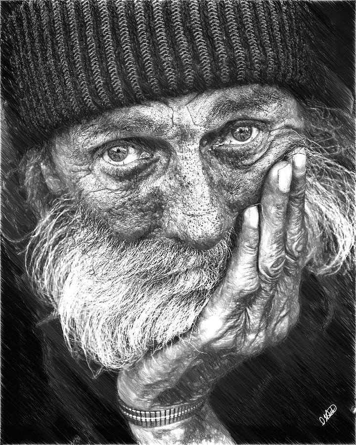 Homeless Man PPL884207 Drawing by Dean Wittle Pixels