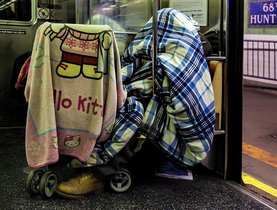 Homeless NYC Subway Photograph by Robert Ullmann