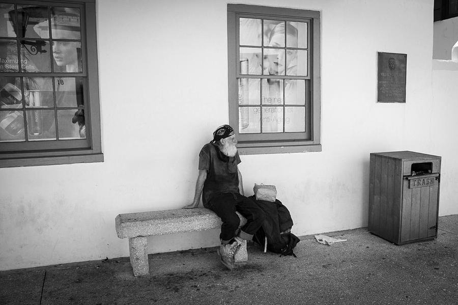 Homeless On Bench Photograph
