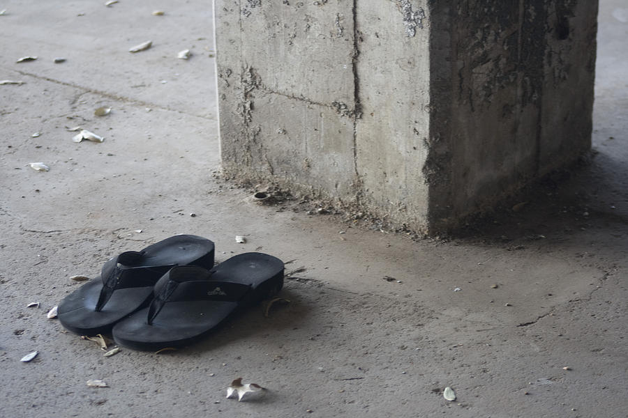 Shoes Photograph - Homeless Remnants by Marjohn Riney