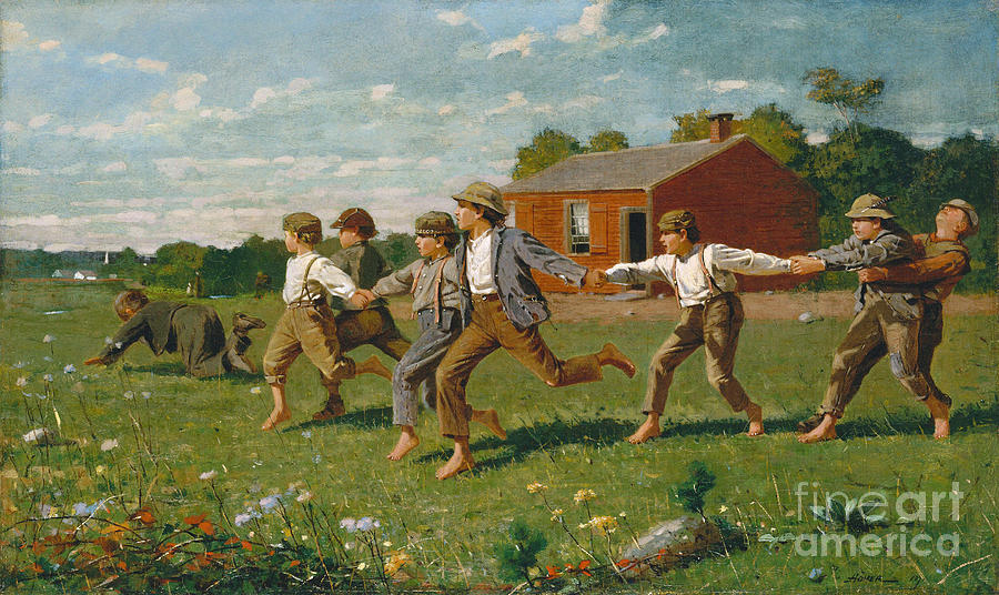 HOMER, SNAP THE WHIP, 1872  - To License For Professional Use Visit Granger.com Painting by Granger