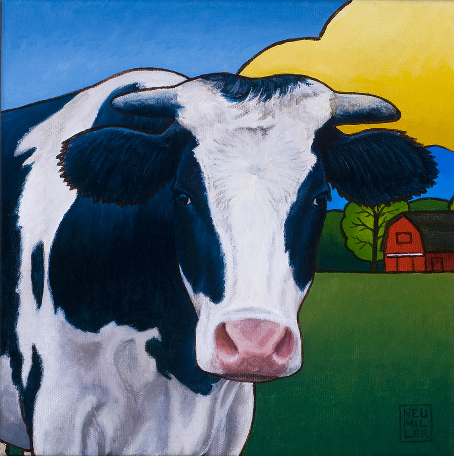 Cow Painting - Homer by Stacey Neumiller