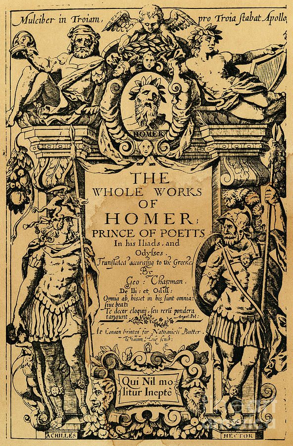 Homer Title Page, 1616 Drawing by Granger