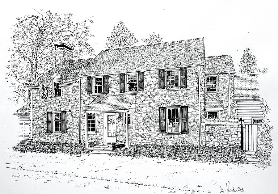 Homes Of The Main Line Drawing by Ira Shander