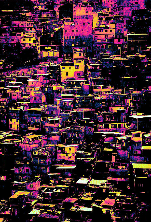 Homes On A Hill Pop Art Photograph by Phil Perkins