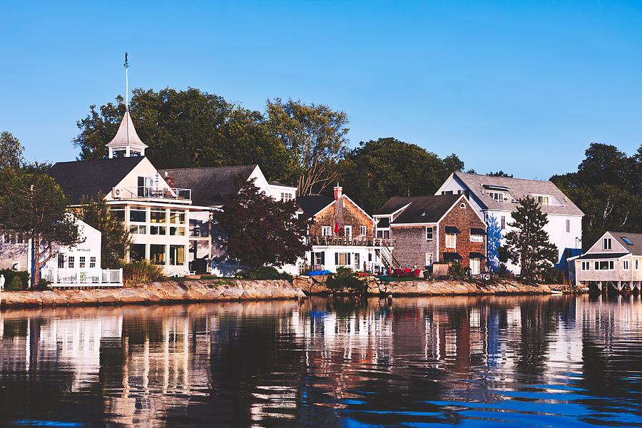 Tree Photograph - Homes On Kennebunkport Harbor by Mountain Dreams