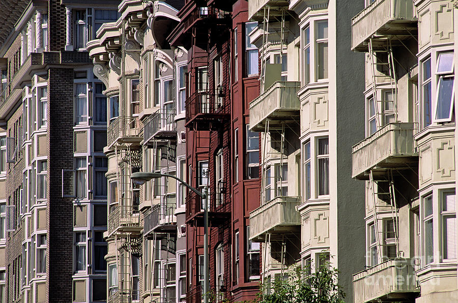 Homes Townhouses in the North Beach District  Photograph by Jim Corwin