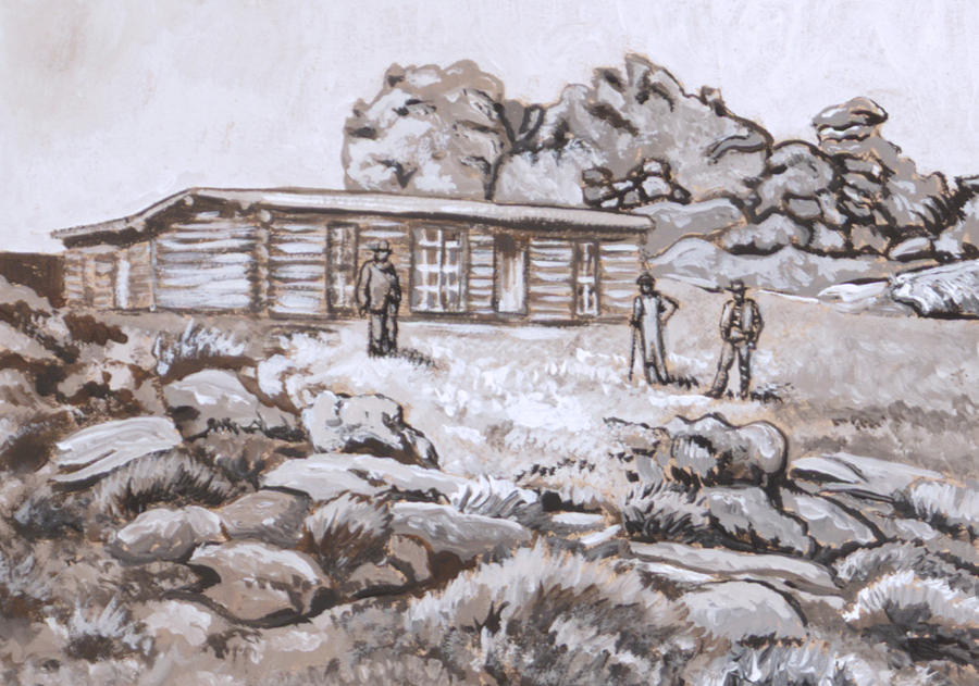 Landscape Painting - Homestead on Brush Creek Historical Vignette by Dawn Senior-Trask
