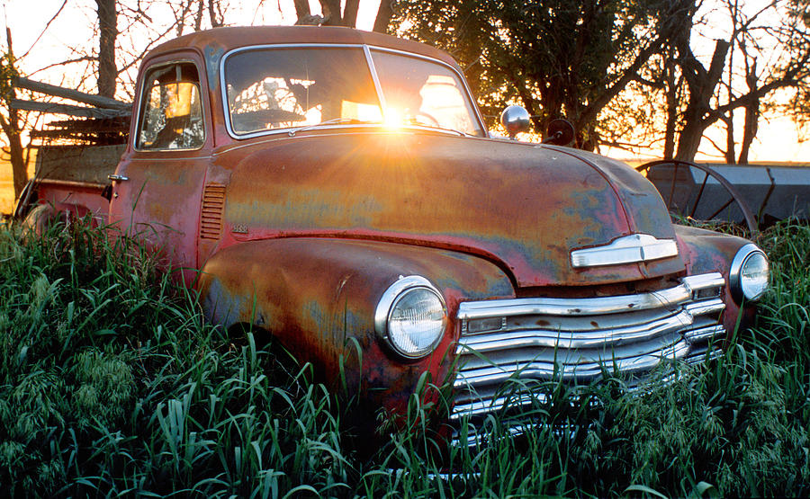 Sunset Photograph - Homestead Truck by Jerry McElroy
