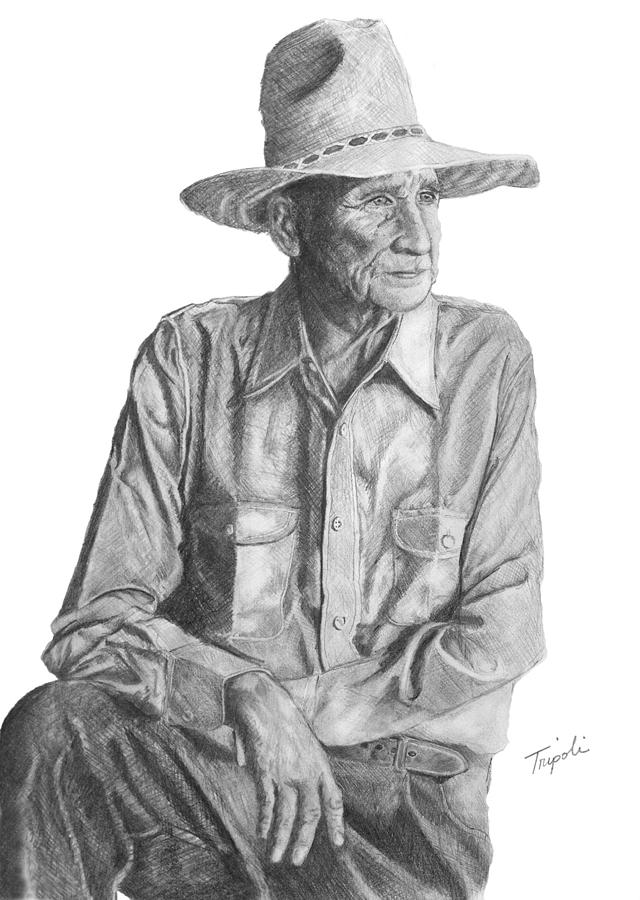 Portrait Drawing - Homesteader by Lawrence Tripoli