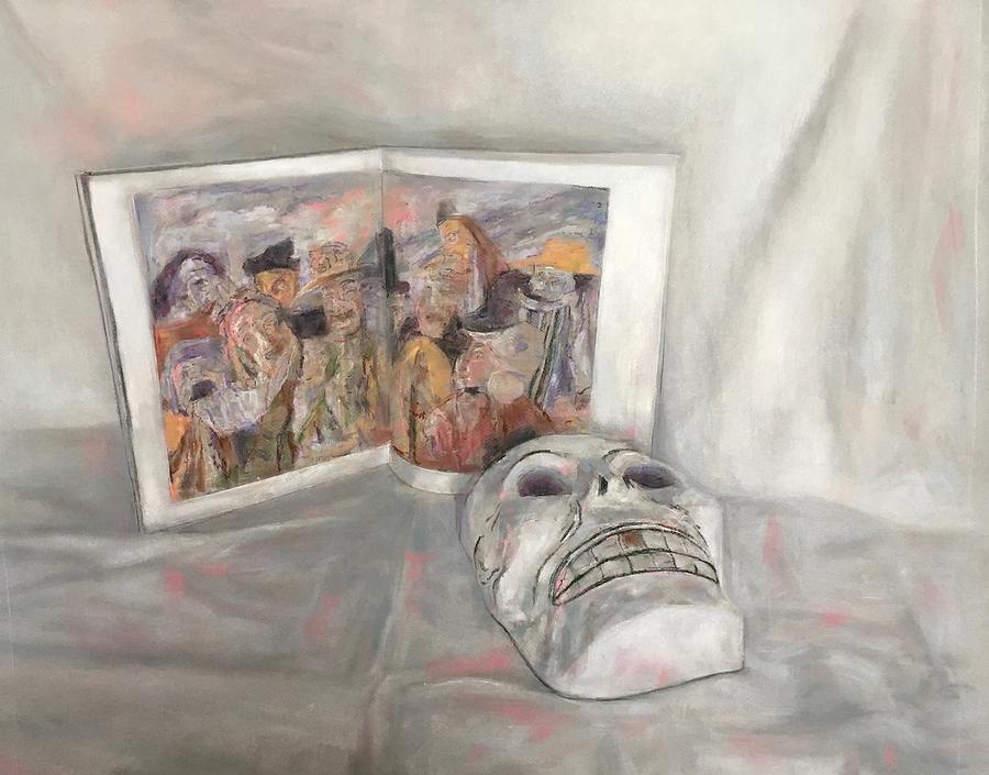 Hommage to Ensor Drawing by Paez ANTONIO
