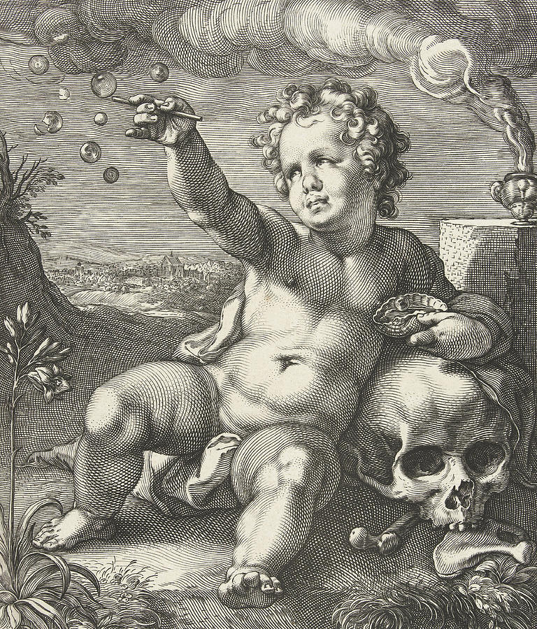 Homo Bulla Drawing by Hendrik Goltzius Homo Bulla Drawing by Hendrik Goltzius