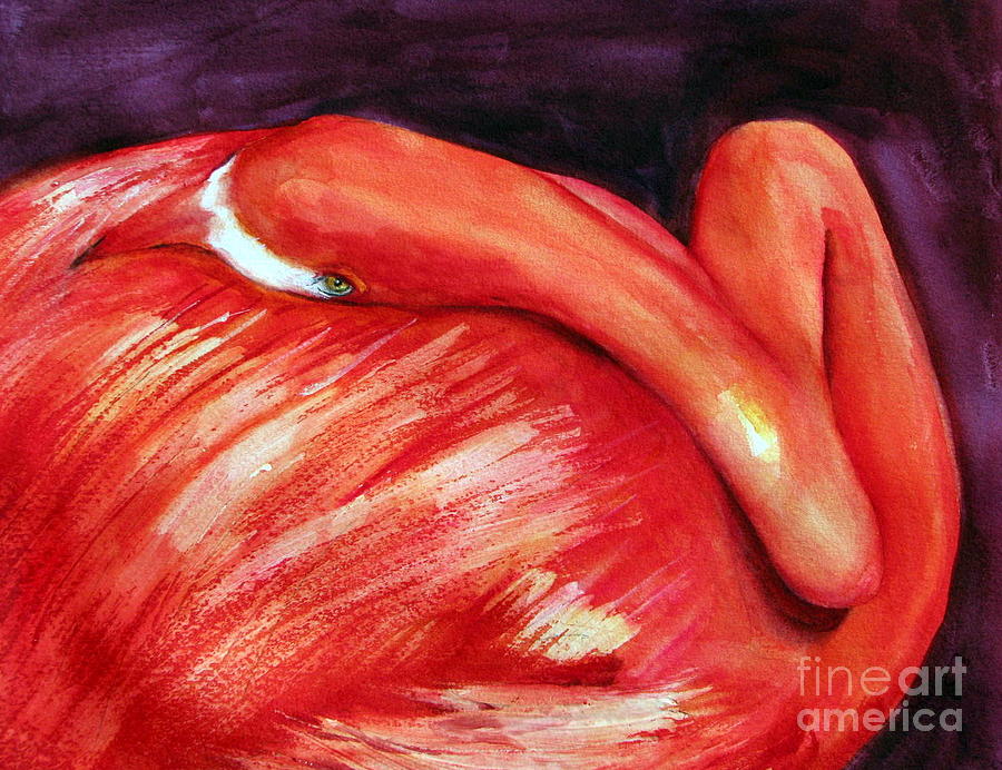 Homosassa Flamingo Painting by Rhonda Hancock