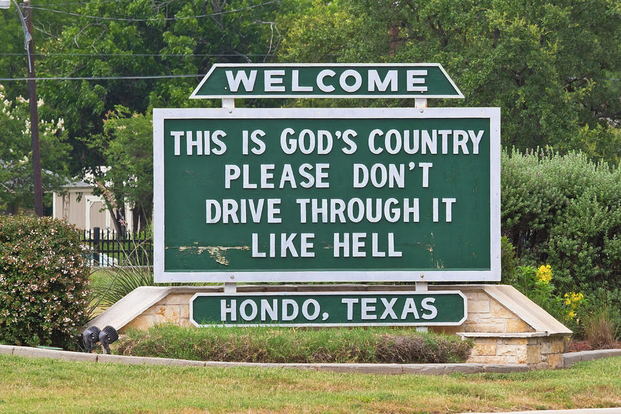 Sign Photograph - Hondo, Texas by Linda Unger
