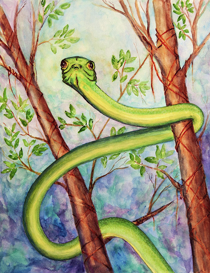 Honduran Tree Snake Painting by Patricia Beebe