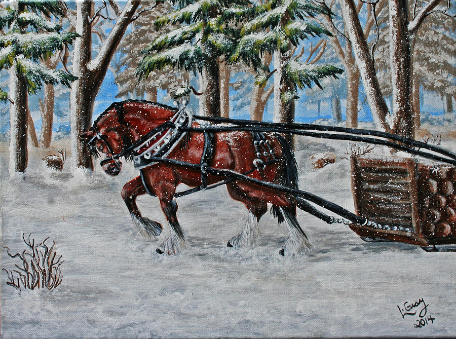 Winter Painting - Honest Days Work by Louise Gray- Creative Expressions of Art