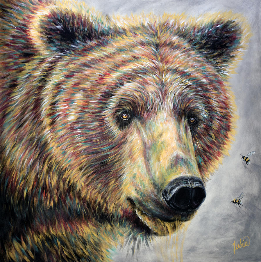 Glacier National Park Painting - Honey Bear by Teshia Art