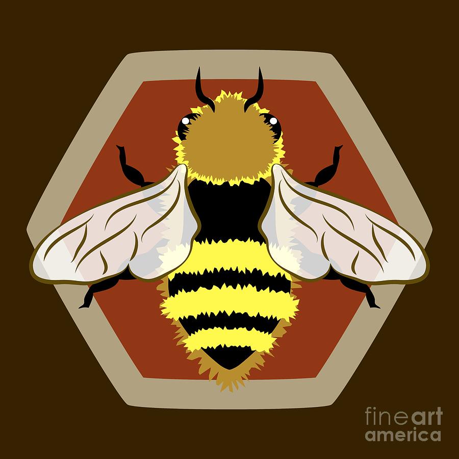 Bee Digital Art - Honey Bee Graphic by MM Anderson