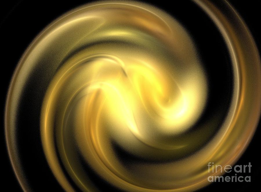 Abstract Digital Art - Honey Gold Swirl by Kim Sy Ok