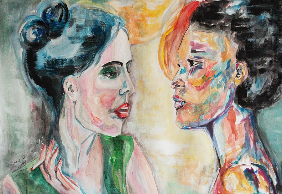 Portrait Painting - Honey It is in His Kiss by Christel Roelandt
