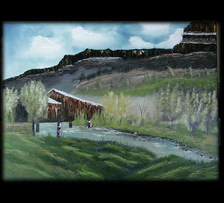 Landscape Painting - Honey Run Bridge by Robin Lee Landscape Painting - Honey Run Bridge by Robin Lee