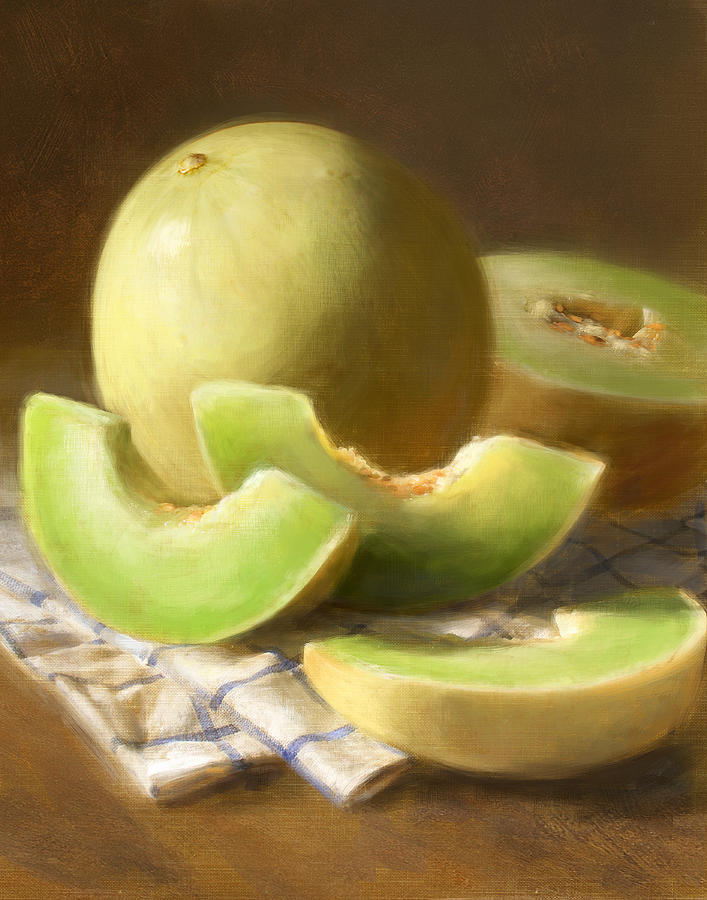 Still Life Painting - Honeydew Melons by Robert Papp