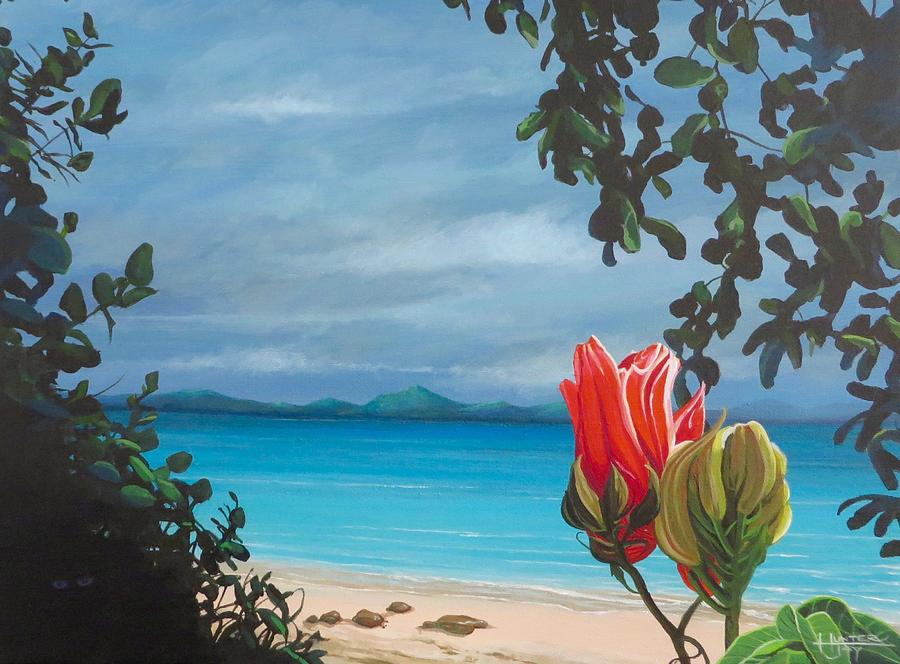 Honeymoon Beach Painting by Hunter Jay