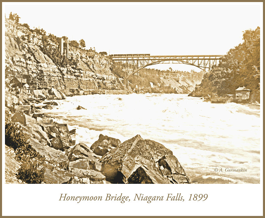 Honeymoon Bridge, Niagara Falls, 1899 Photograph by A Macarthur Gurmankin