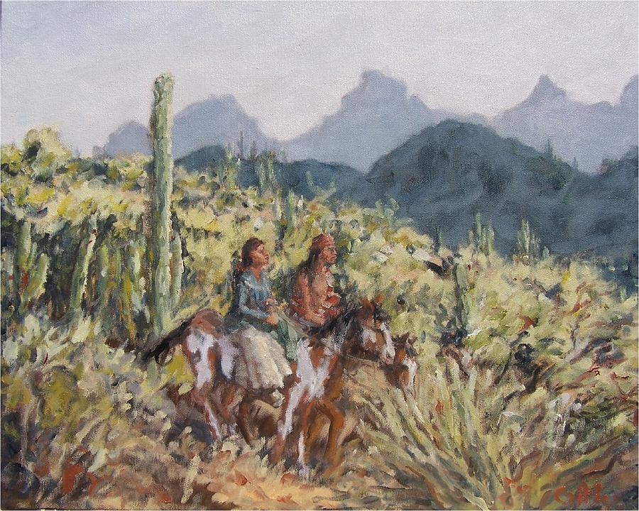 Horse Painting - Honeymoon Trail by Gretchen Price