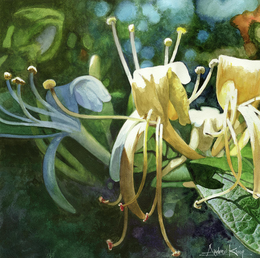 Honeysuckle Sun Painting by Andrew King