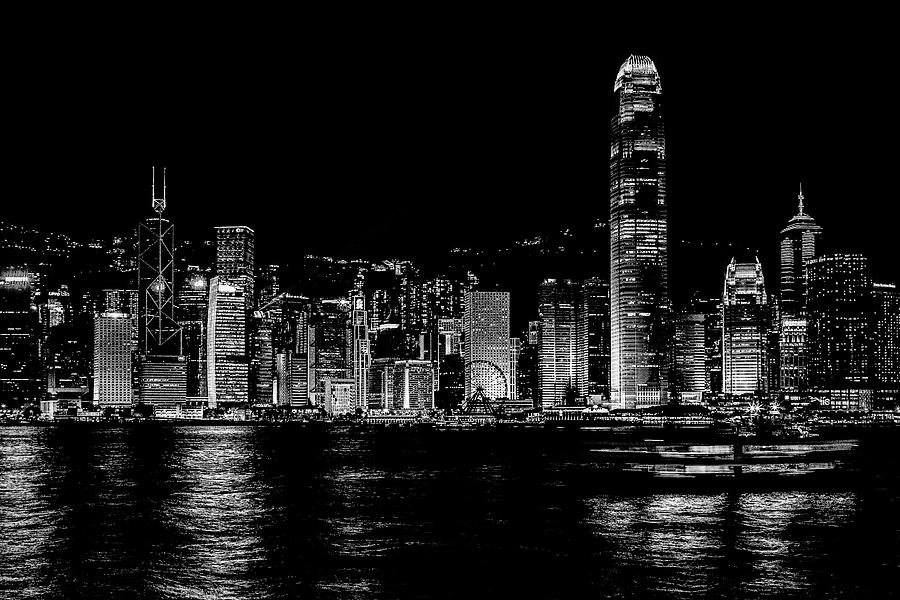 Hong Kong by Night Photograph by Yancho Sabev Art