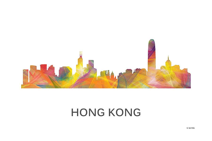 Architecture Digital Art - Hong Kong China Skyline by Marlene Watson