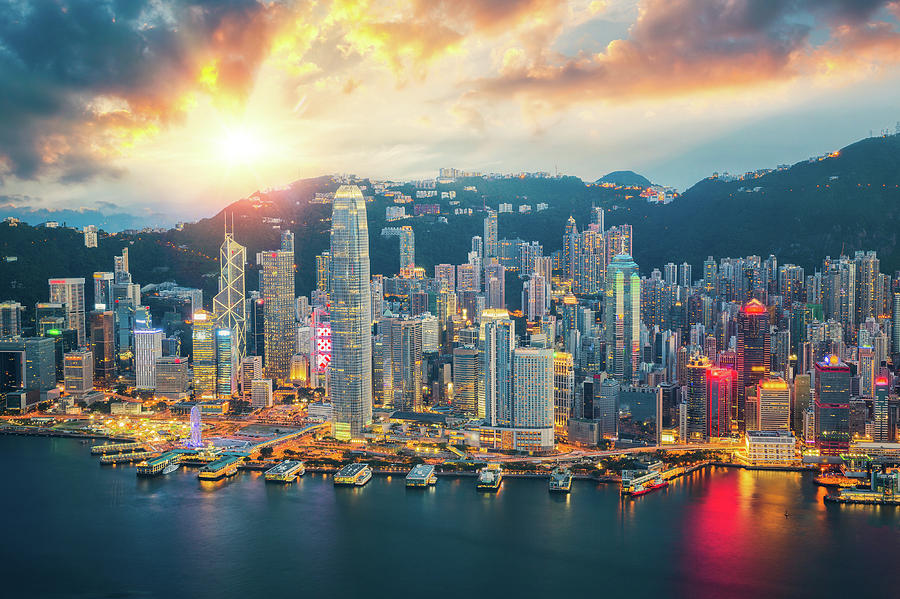 Hong kong city skyline Photograph by Anek Suwannaphoom
