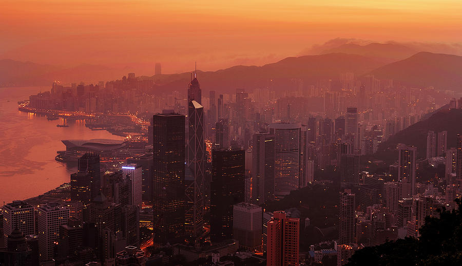 Hong Kong city view from Victoria Peak Photograph by Pradeep Raja Prints