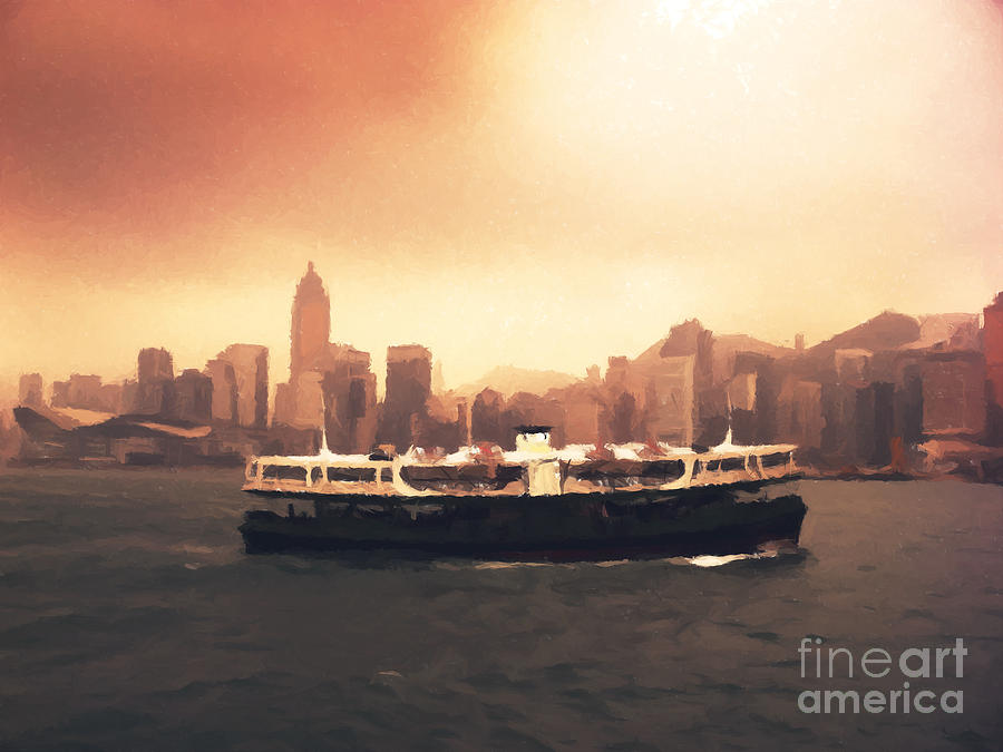 Hong Kong Painting - Hong Kong Harbour 01 by Pixel  Chimp