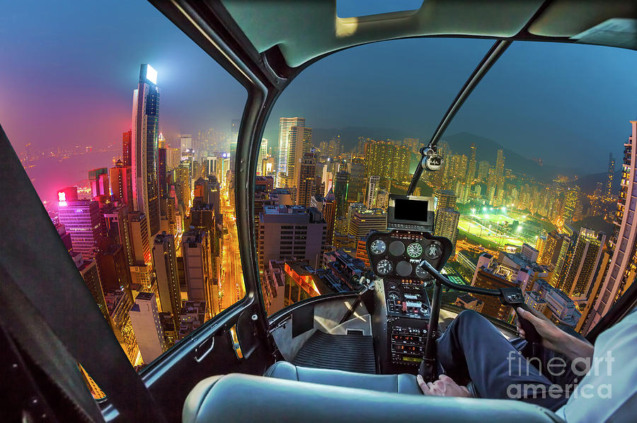 Hong Kong Helicopter Photograph by Benny Marty
