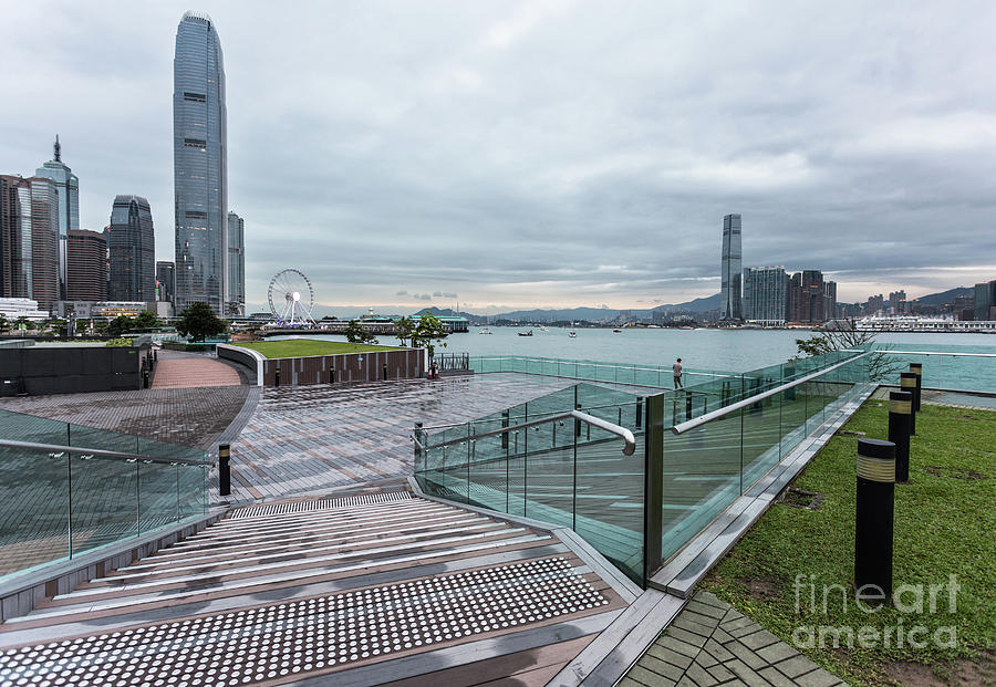 Hong Kong island waterfront promenade Photograph by Didier Marti