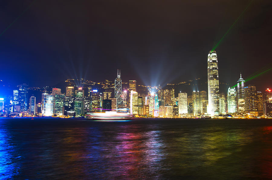 Hong Kong Night Skyline Photograph by Albert Hazan - Fine Art America