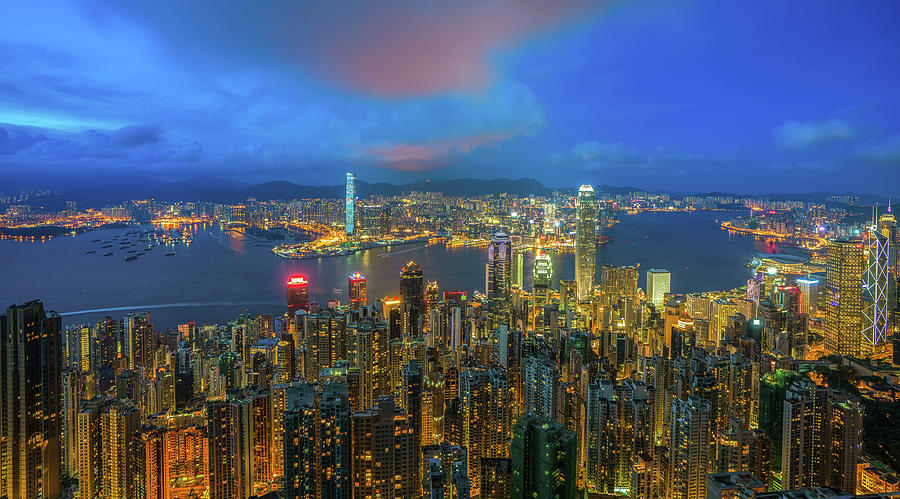 Hong kong skyline Photograph by Anek Suwannaphoom