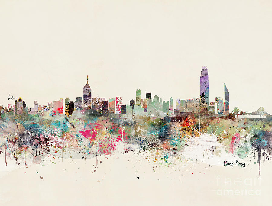 Hong Kong Painting - Hong Kong Skyline by Bri Buckley