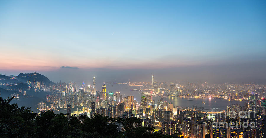 Hong Kong skyline panorama Photograph by Didier Marti